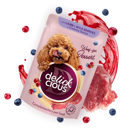 Delickcious Flakes cu Miel și Fructe de Pădure pentru Câini 80 g