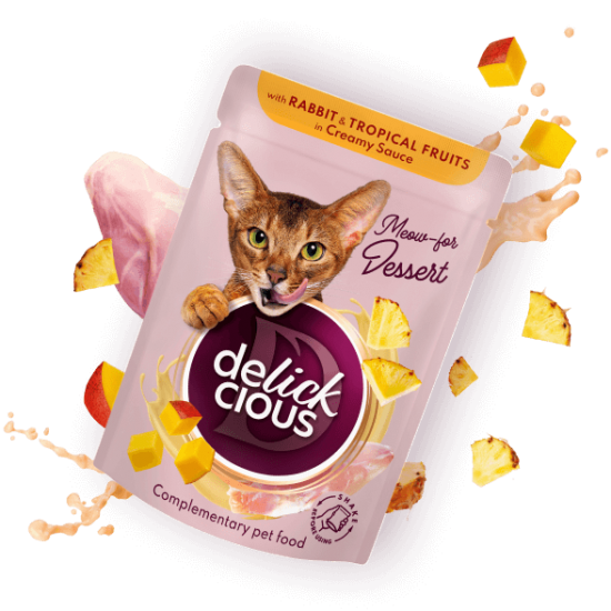 Delickcious Flakes cu Iepure și Fructe Tropicale pentru Pisici 80 g
