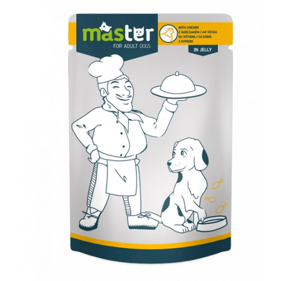 MASTER hrană umedă câini adulți talie mică cu pui 80 g