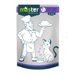 MASTER Hrană Umedă pentru Pisici Adulte cu Iepure în Sos, 80 g