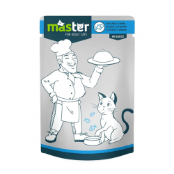 MASTER Hrană Umedă pentru Pisici Adulte cu Pește în Sos, 80 g