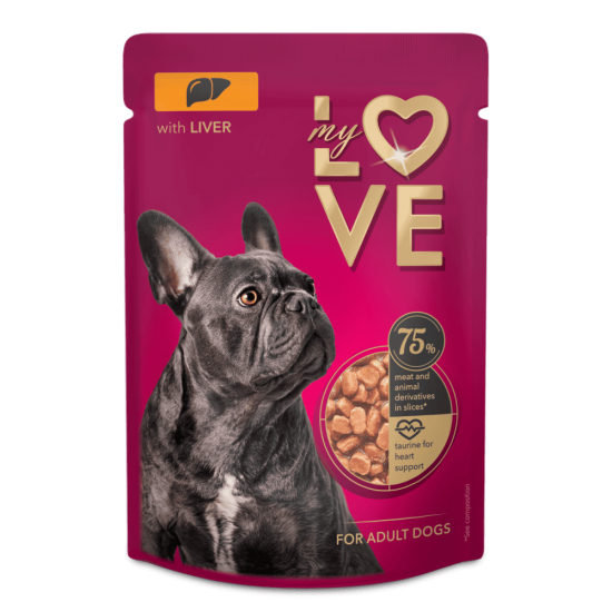 My Love cu Ficat în Sos hrană umedă pentru câini adulți 100 g