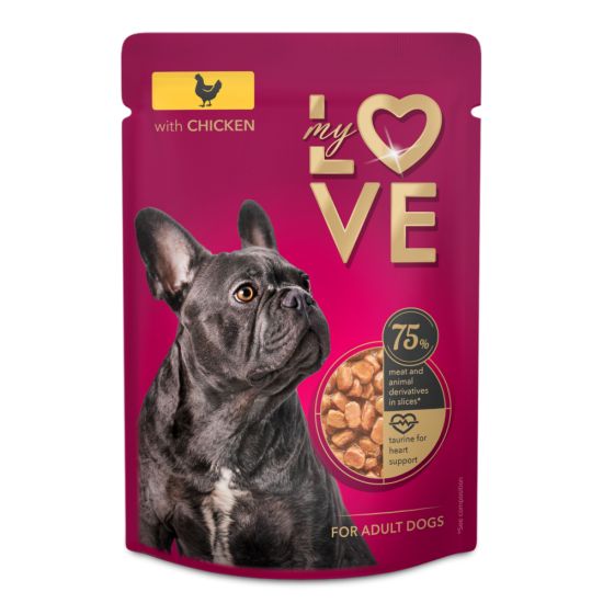 My Love cu Pui în Sos hrană umedă pentru câini adulți 100 g