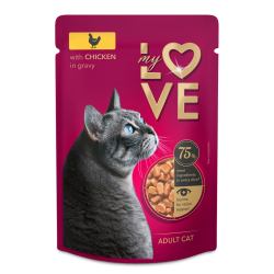 My Love cu Pui în Sos – hrană umedă pentru pisici adulte, 85 g
