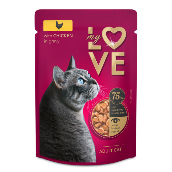 My Love cu Pui în Sos hrană umedă pentru pisici adulte 85 g