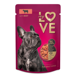 My Love cu Vită în Sos – hrană umedă pentru câini adulți, 100 g