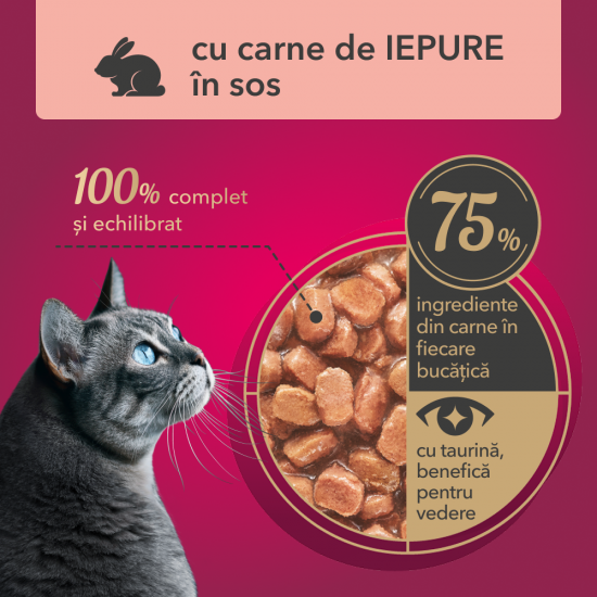 My Love cu Iepure în Sos hrană umedă pentru pisici adulte 85 g