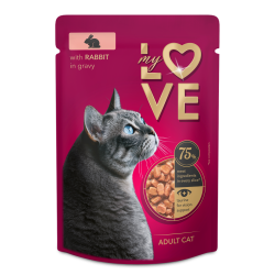 My Love cu Iepure în Sos – hrană umedă pentru pisici adulte, 85 g