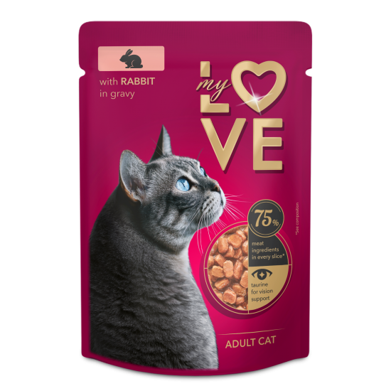 My Love cu Iepure în Sos hrană umedă pentru pisici adulte 85 g
