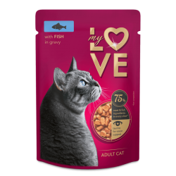 My Love cu Pește în Sos – hrană umedă pentru pisici adulte, 85 g