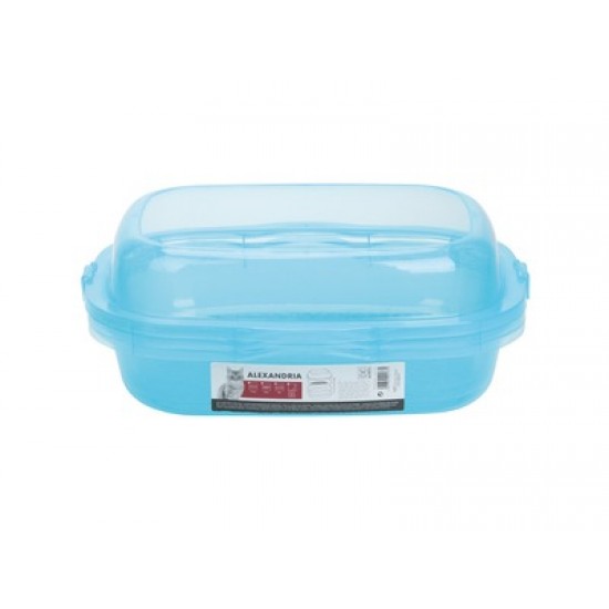 Litiera pentru pisici din plastic cu margine de protectie, ALEXANDRIA M-PETS, 46x40x18 cm, albastru Litiera pentru pisici din plastic cu margine de protectie, ALEXANDRIA M-PETS, 46x40x18 cm, albastru