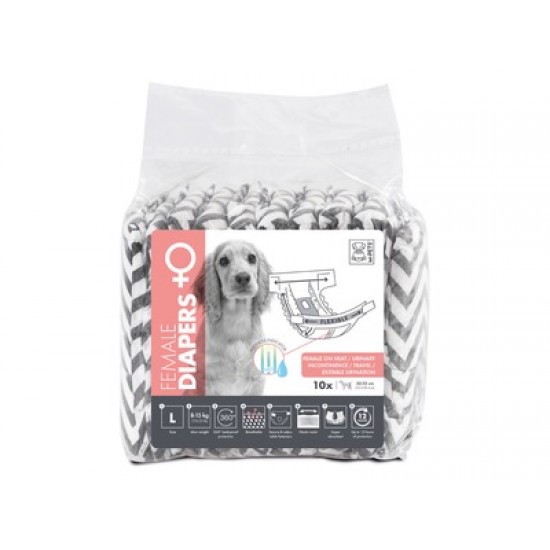 Scutece pentru caini, femela, M-PETS, marime M