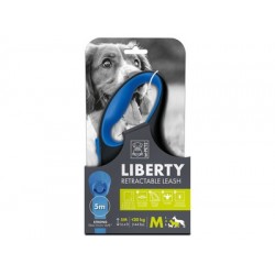 Lesa retractabila pentru caini, LIBERTY M-PETS, albastra M Lesa retractabila pentru caini, LIBERTY M-PETS, albastra M