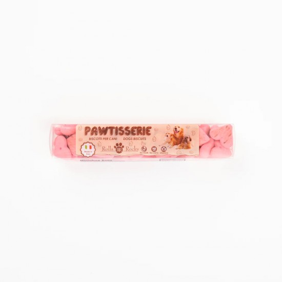 Recompense crocante pentru caini ROLLS ROCKY PAWTISSERIE MINIATURE HEARTS, pink, 8 kg