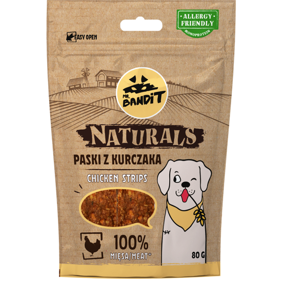 Recompense pentru caini Mr. Bandit Natural, pui, 80g