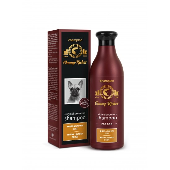 Sampon CHAMP RICHER pentru CAINI cu BLANA SCURTA SI MATASOASA, 250 ml Sampon CHAMP RICHER pentru CAINI cu BLANA SCURTA SI MATASOASA, 250 ml