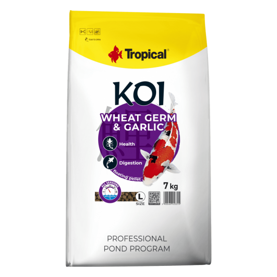TROPICAL-Fish-KOI Wheat germ & garlic pellet L- 7KG