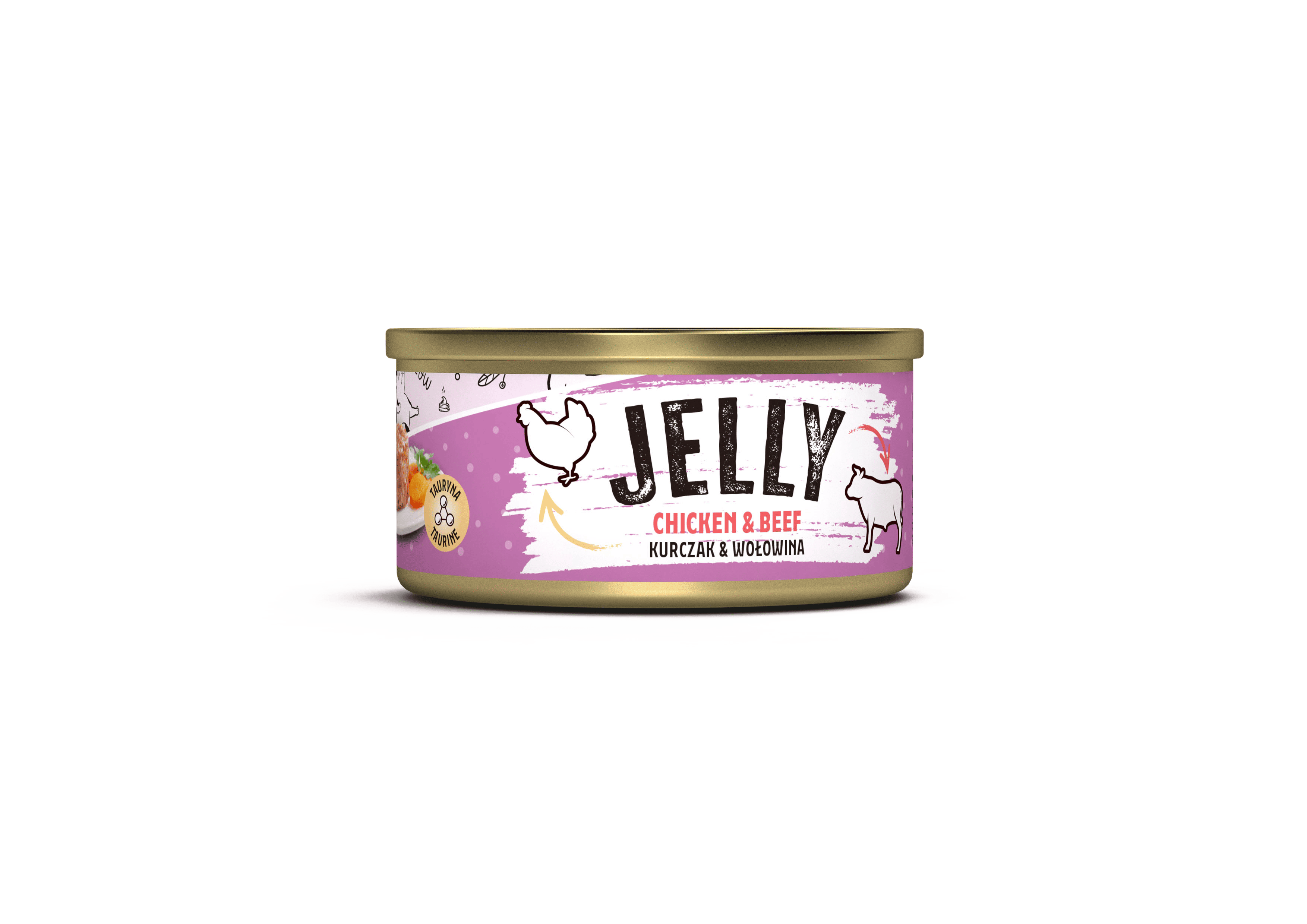 Recompensă umedă pentru pisici adulte Mr. Bandit Jelly, pui și vită, 80g