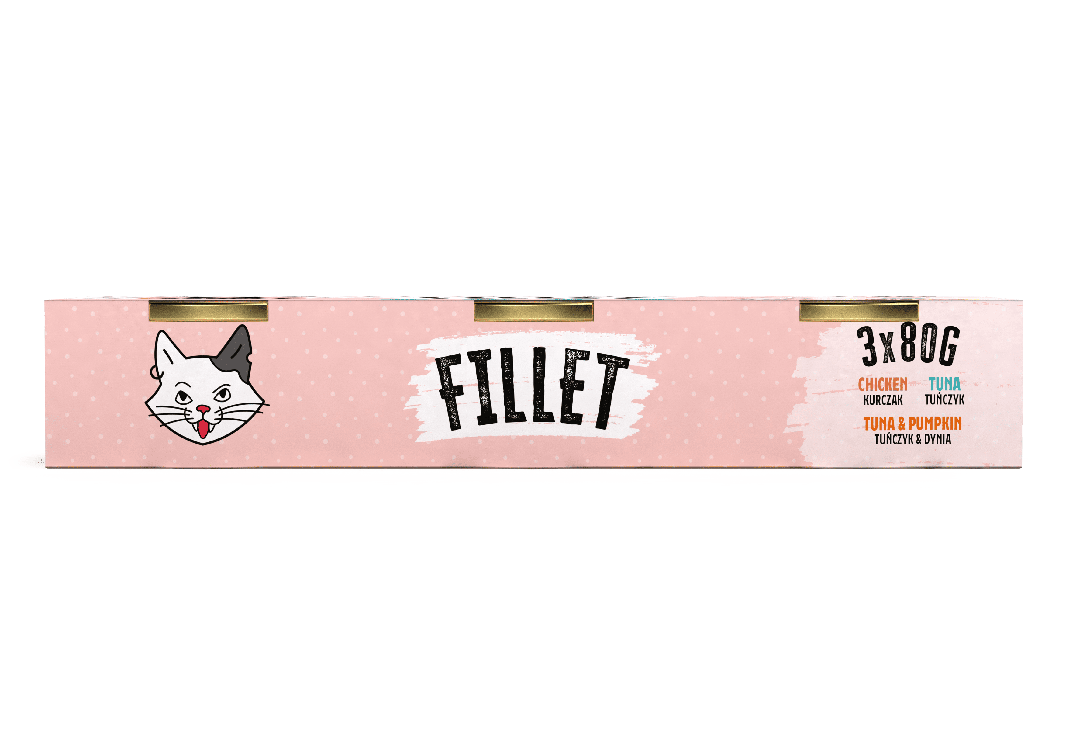 Recompensă umedă pentru pisici adulte Mr. Bandit Cat MIX Fillet,, pui, ton, ton cu și dovleac, 3x80g