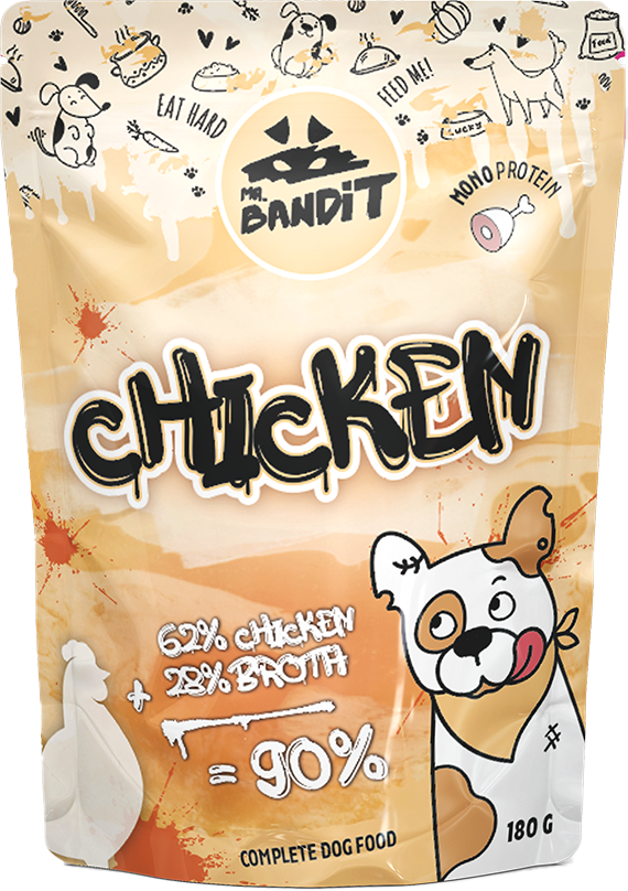 Hrană umedă pentru câini Mr. Bandit MonoProtein, pui in sos,180g