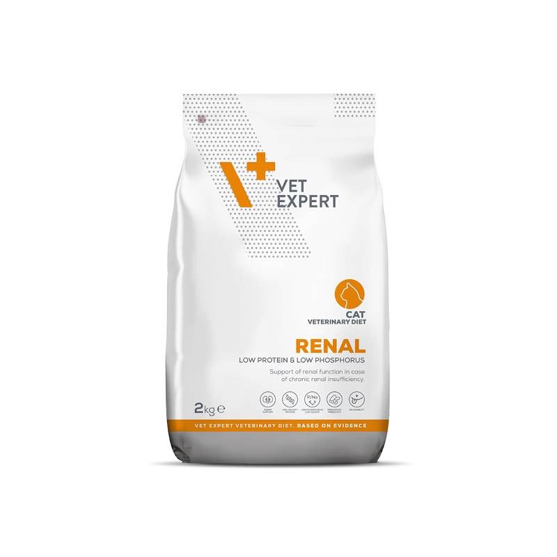 Dieta veterinară uscată, pentru pisici adulte, Vet Expert Renal Cat 2kg