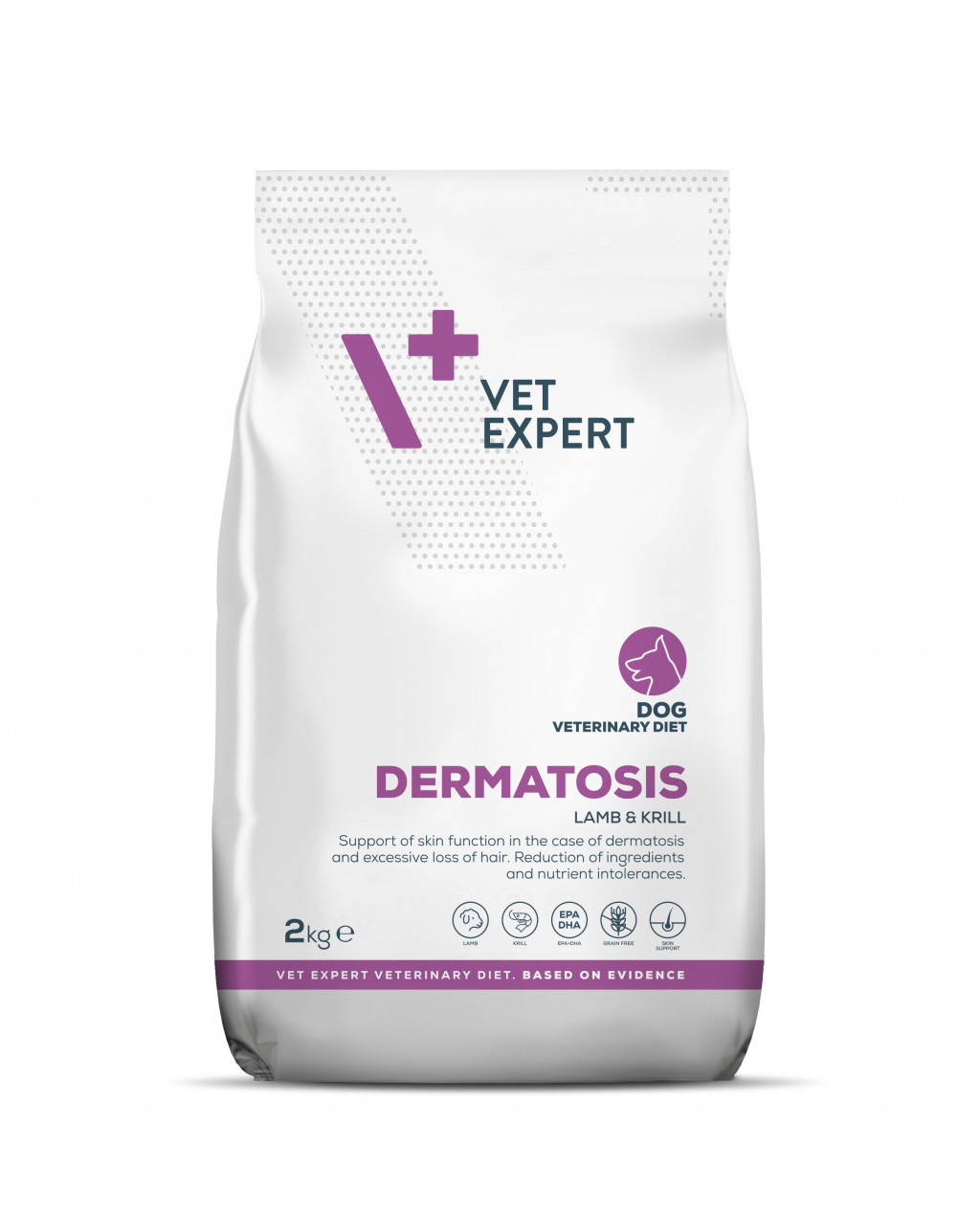 DIETA VETERINARA DERMATOSIS DOG, VETEXPERT, MIEL si KRILL, 2 kg