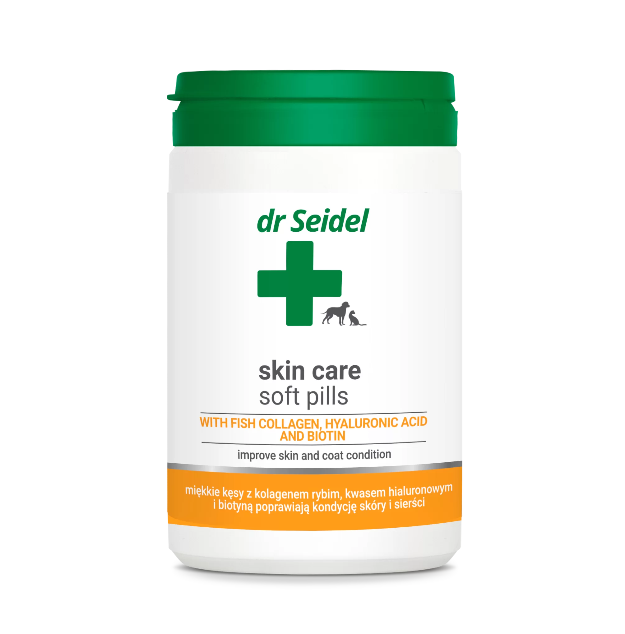 Supliment dermatologic pentru câini și pisici cu piele sensibilă sau blană ternă Dr Seidel Skin Care Softpills