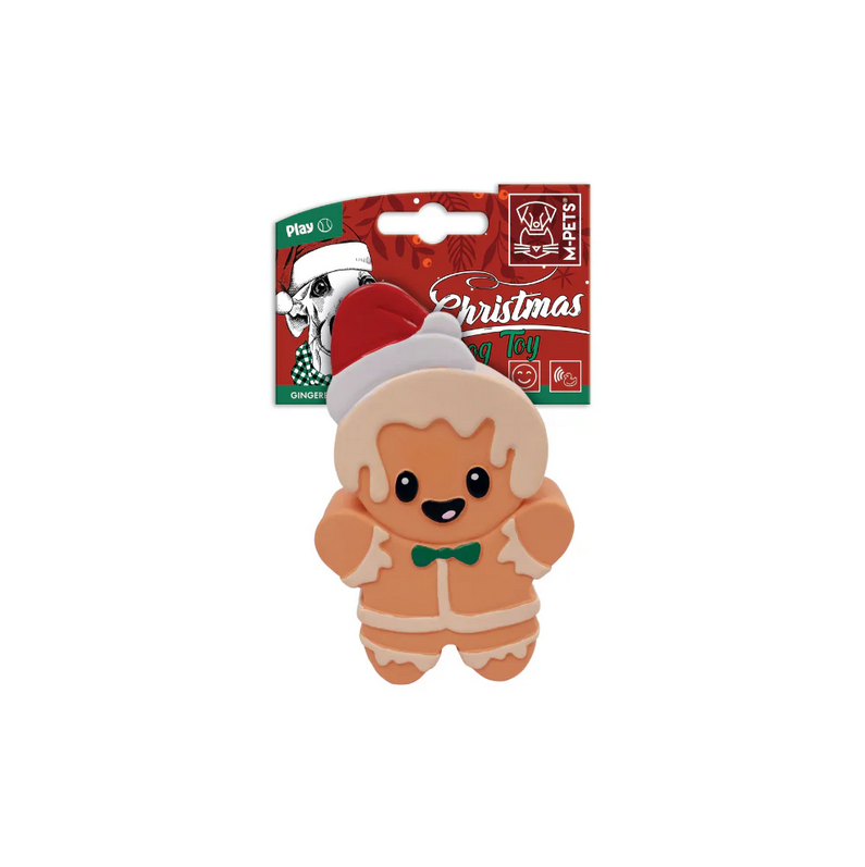 Jucărie de Crăciun pentru câini M-PETS Gingerbread Man din latex cu squeak 10665399