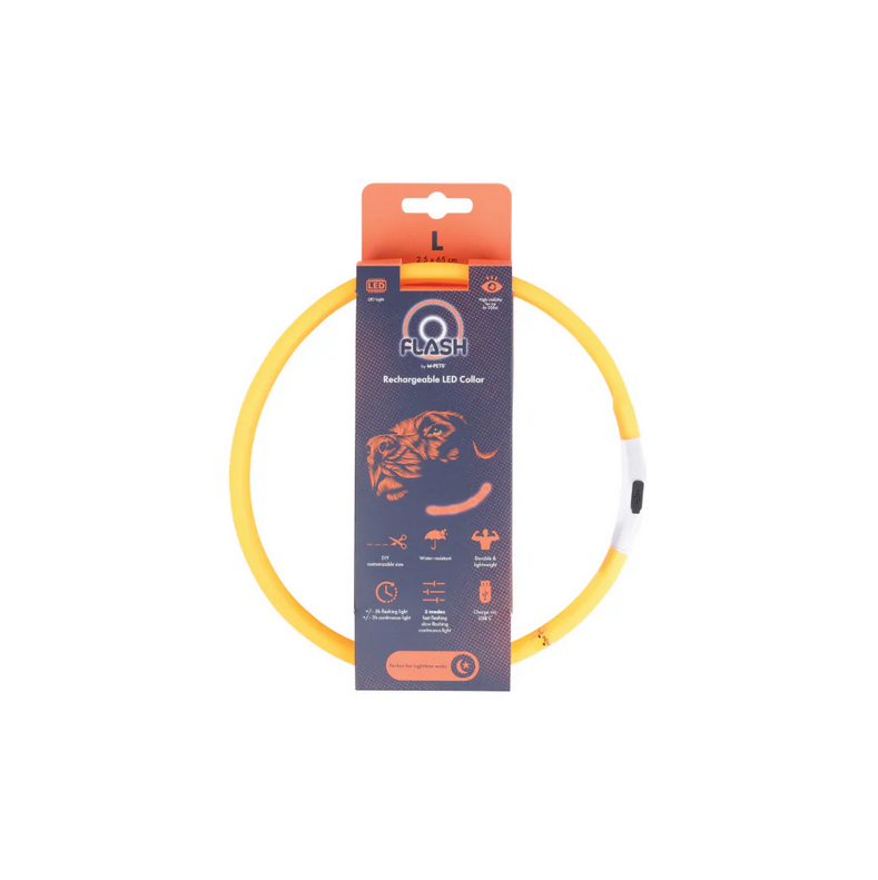 Zgardă LED reîncărcabilă pentru câini M-PETS FLASH Orange L 10855899