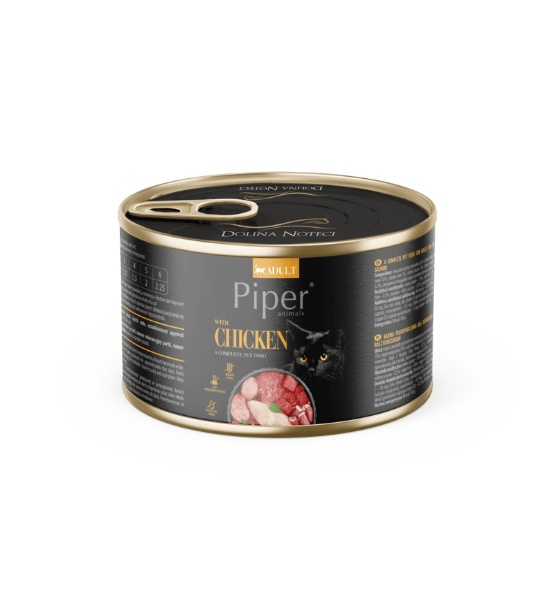 Hrana umeda pentru pisici, Piper Cat, carne de pui, 185g