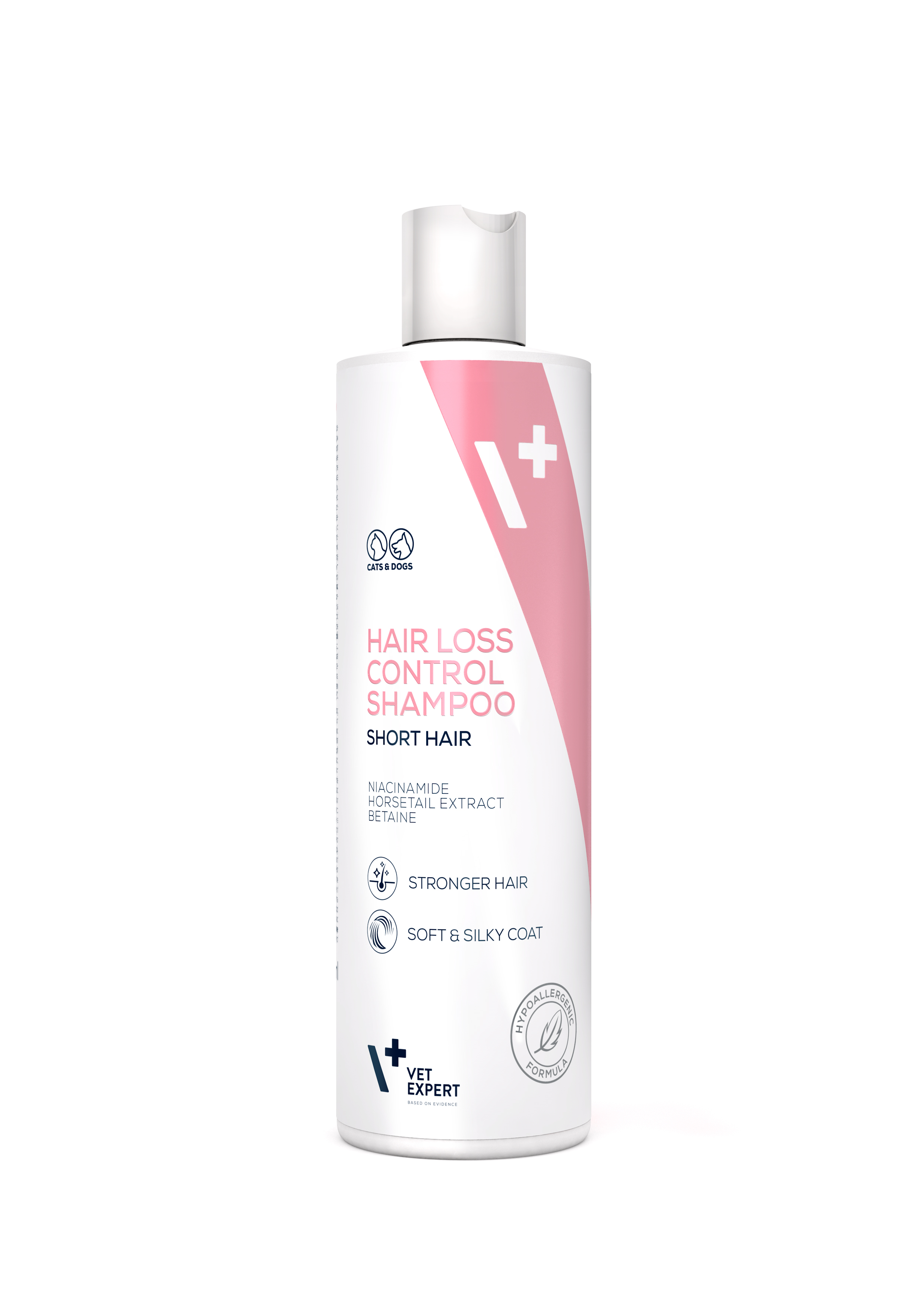 Șampon pentru câini și pisici cu blană scurtă HAIR LOSS CONTROL Vet Expert, antinaparlire, 250 ml