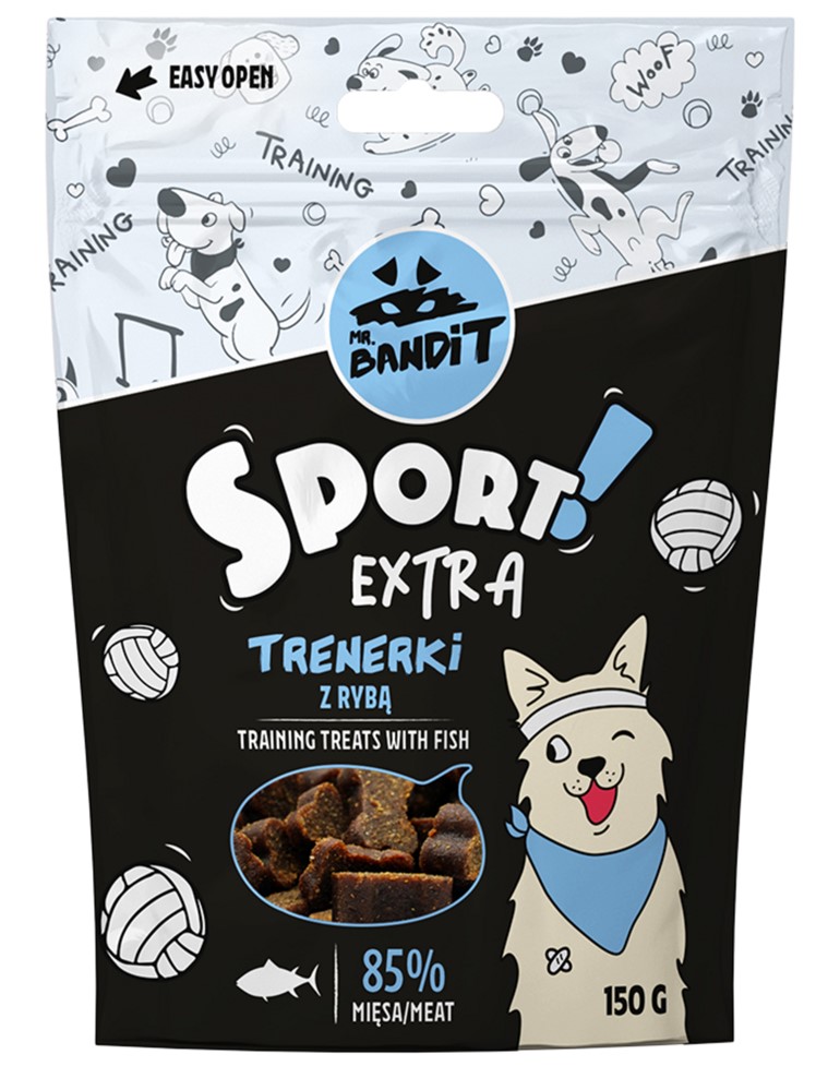 Recompense pentru caini Mr. Bandit SPORT EXTRA, peste, 150 g