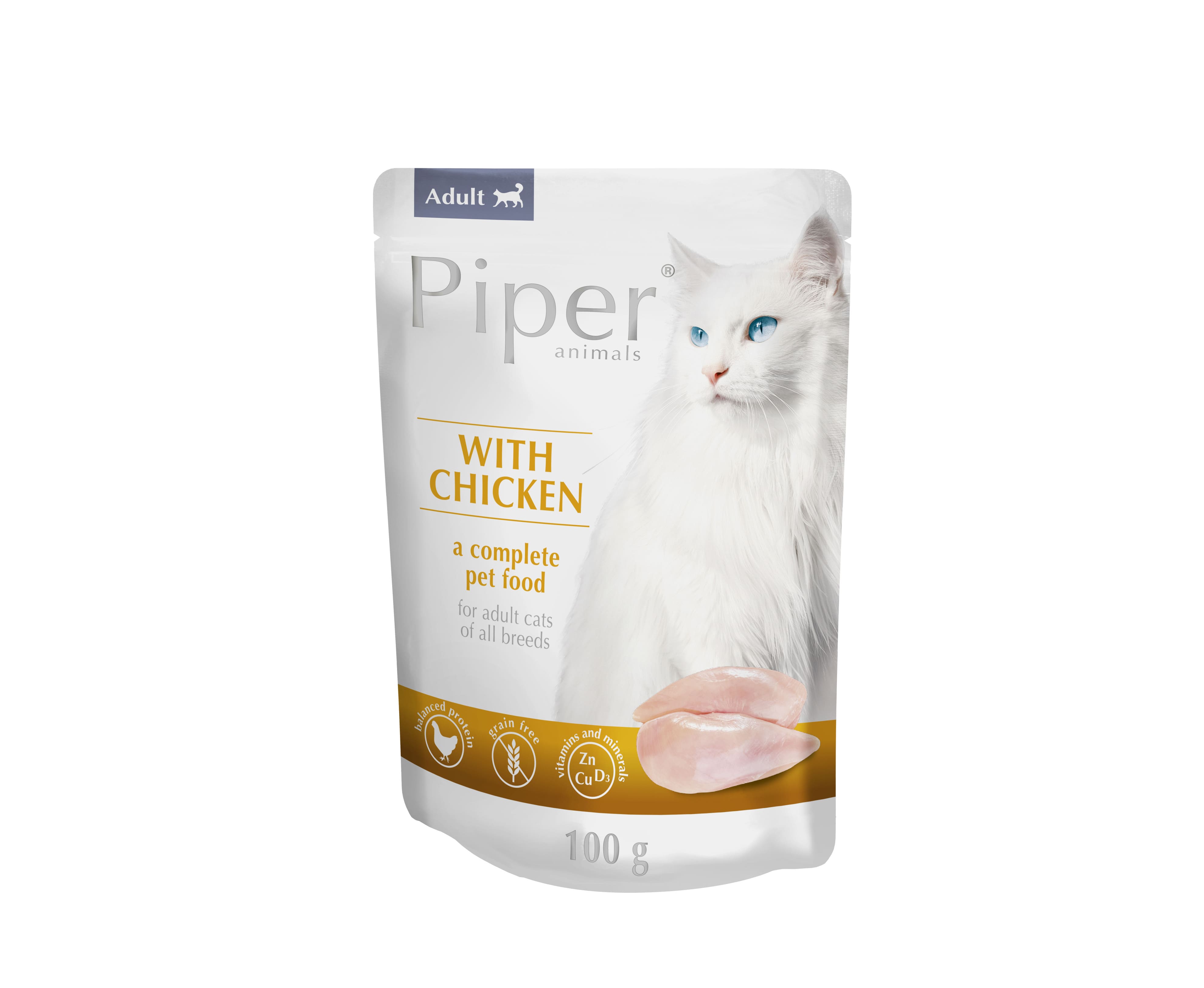 Hrana umeda PIPER CAT, carne de pui, 100 g