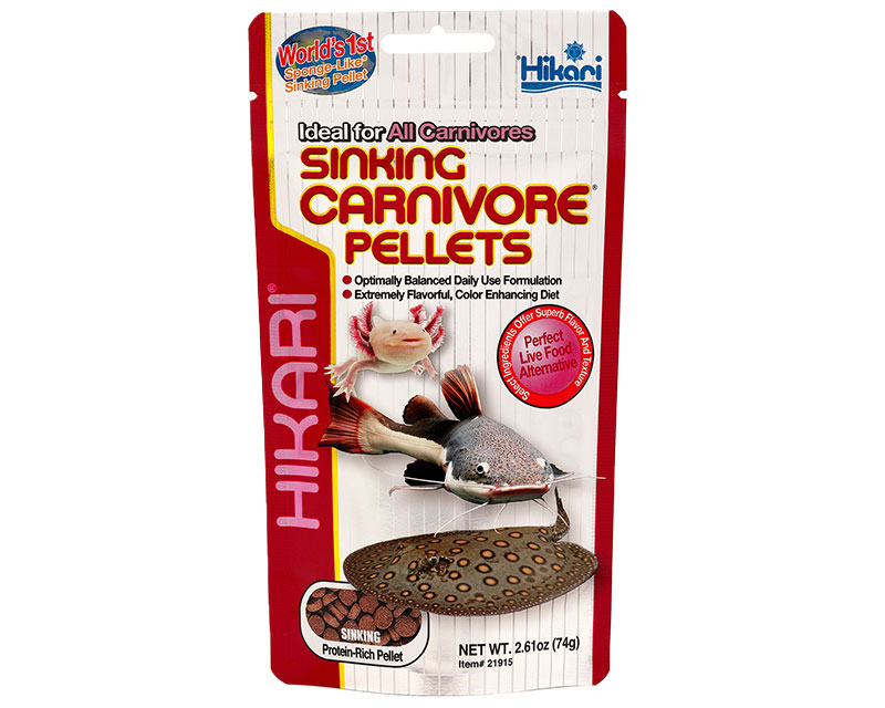 H rana dezvoltata special pentru pestii carnivori care se hranesc de pe fundul apei, HIKARI SINKING CARNIVORE PELLETS 74g