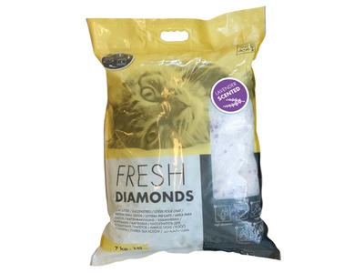 Nisip silicat pentru pisici ,M-PETS, FRESH DIAMONDS SILICAT, Lavanda, 15L