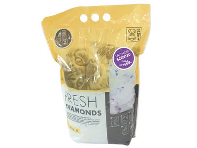 Nisip silicat pentru pisici ,M-PETS, FRESH DIAMONDS SILICAT, Lavanda, 5L