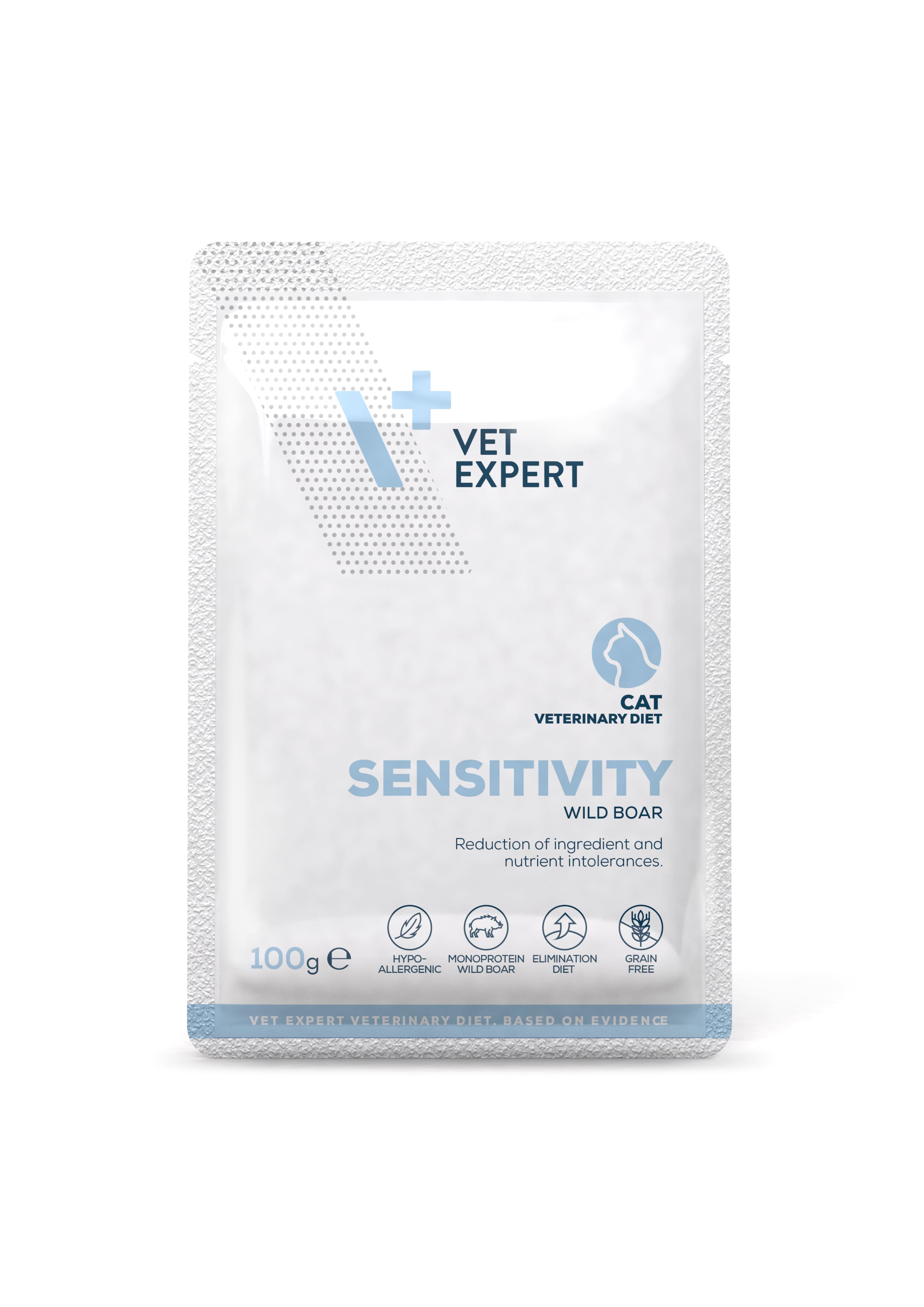 Dieta Veterinara umeda monoproteica pentru pisici SENSITIVITY CAT, VetExpert, plic, 100g