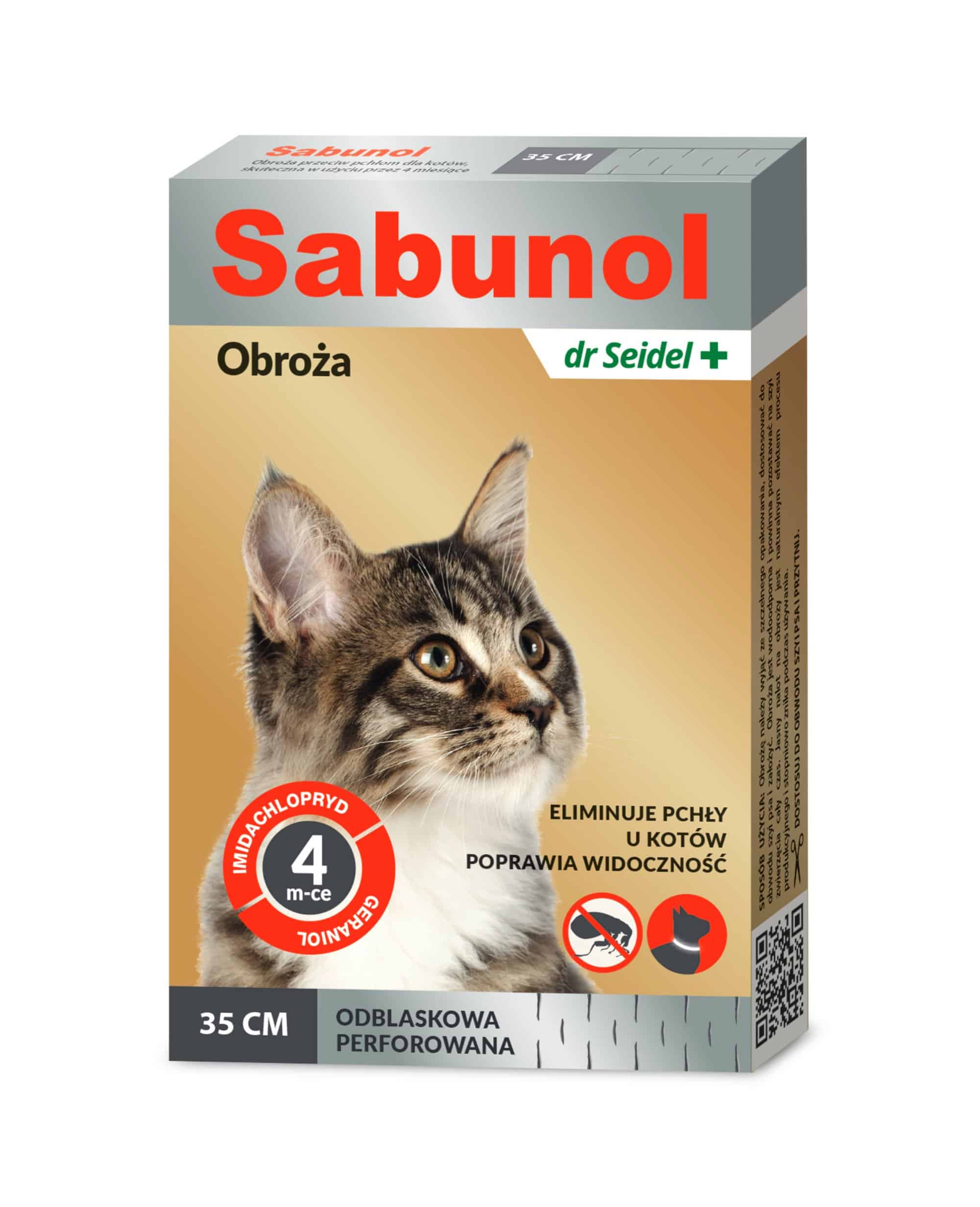 Zgarda antiparazitara pentru pisici, SABUNOL CAT REFLECTIVE, 35 cm