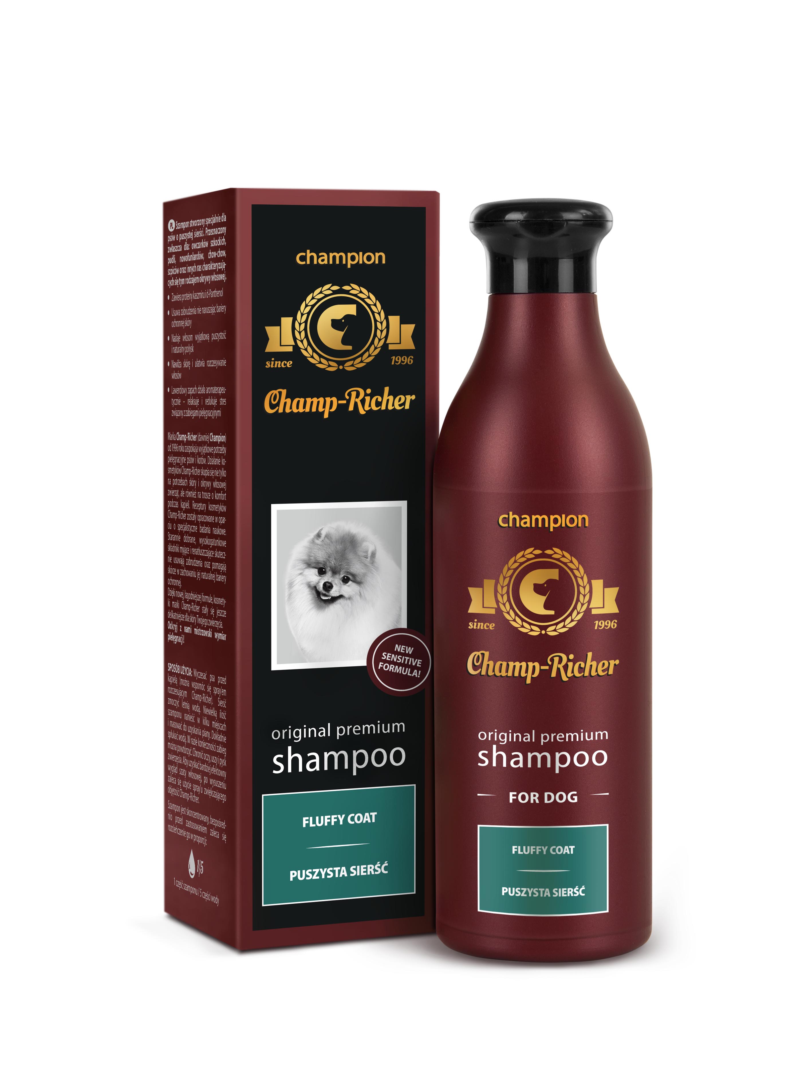 Sampon CHAMP RICHER pentru CAINI cu BLANA PUFOASA, 250 ml