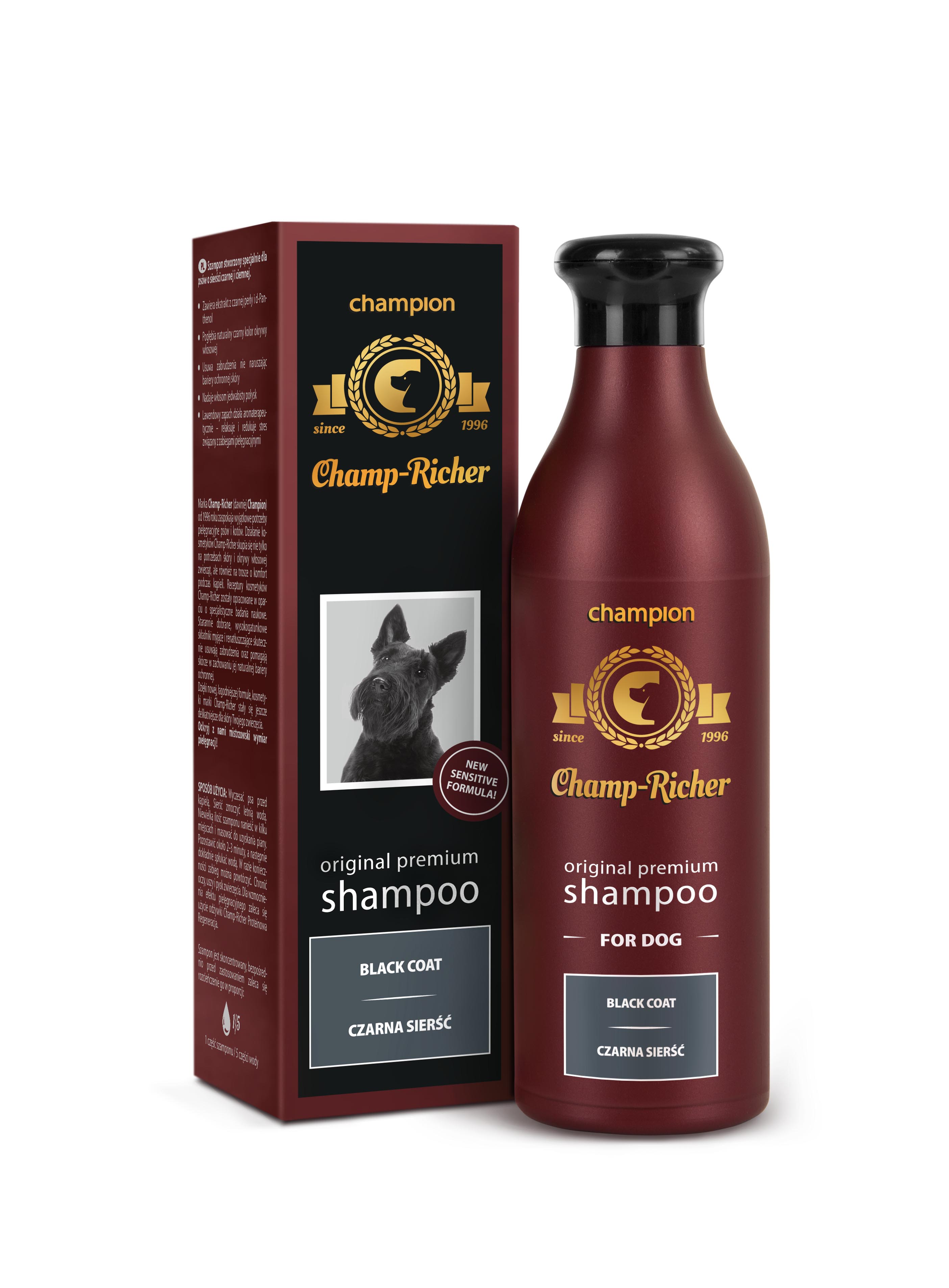 Sampon CHAMP RICHER pentru CAINI cu BLANA NEAGRA, 250 ml
