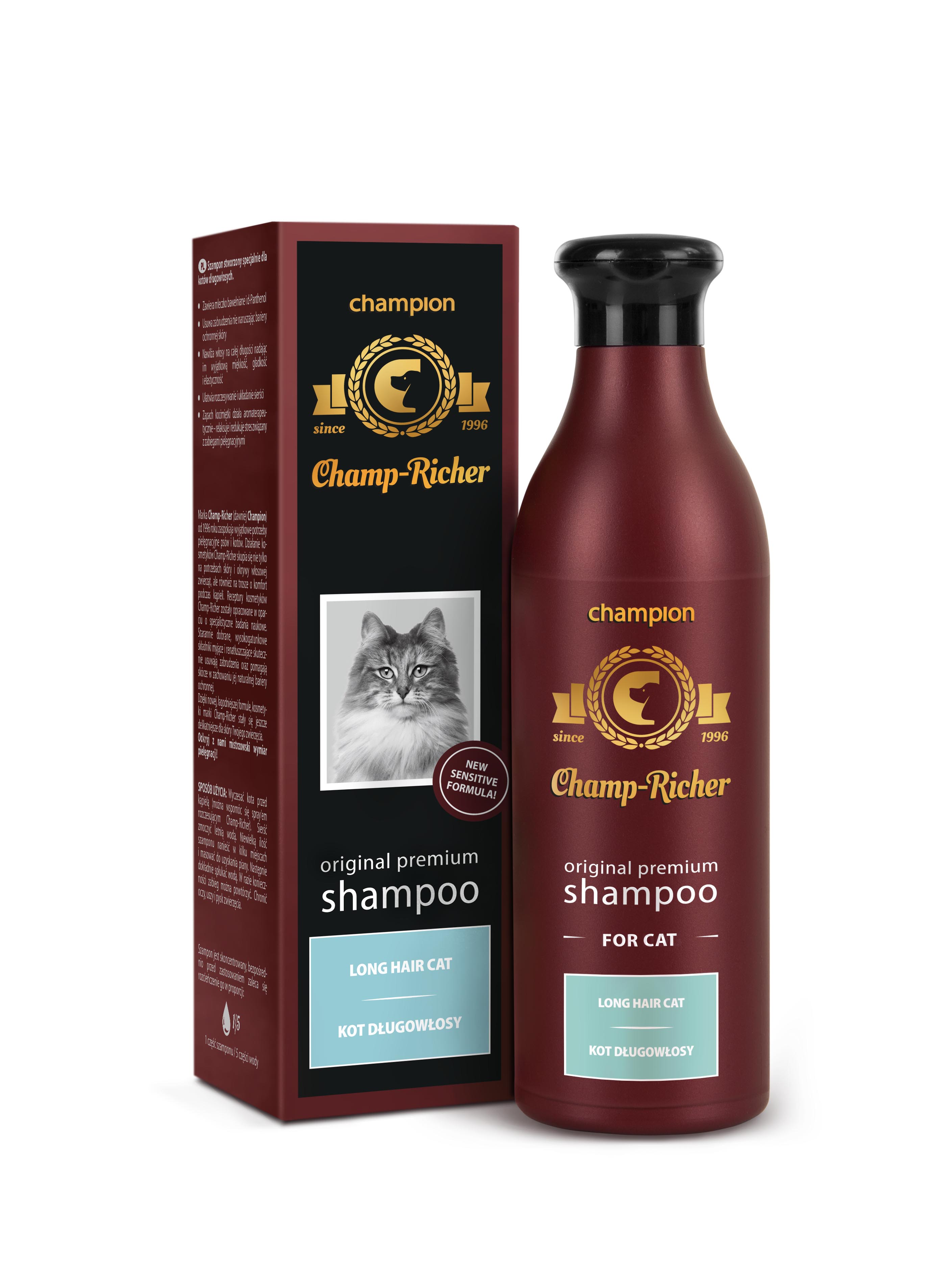 Sampon CHAMP RICHER pentru PISICI cu BLANA LUNGA, 250 ml