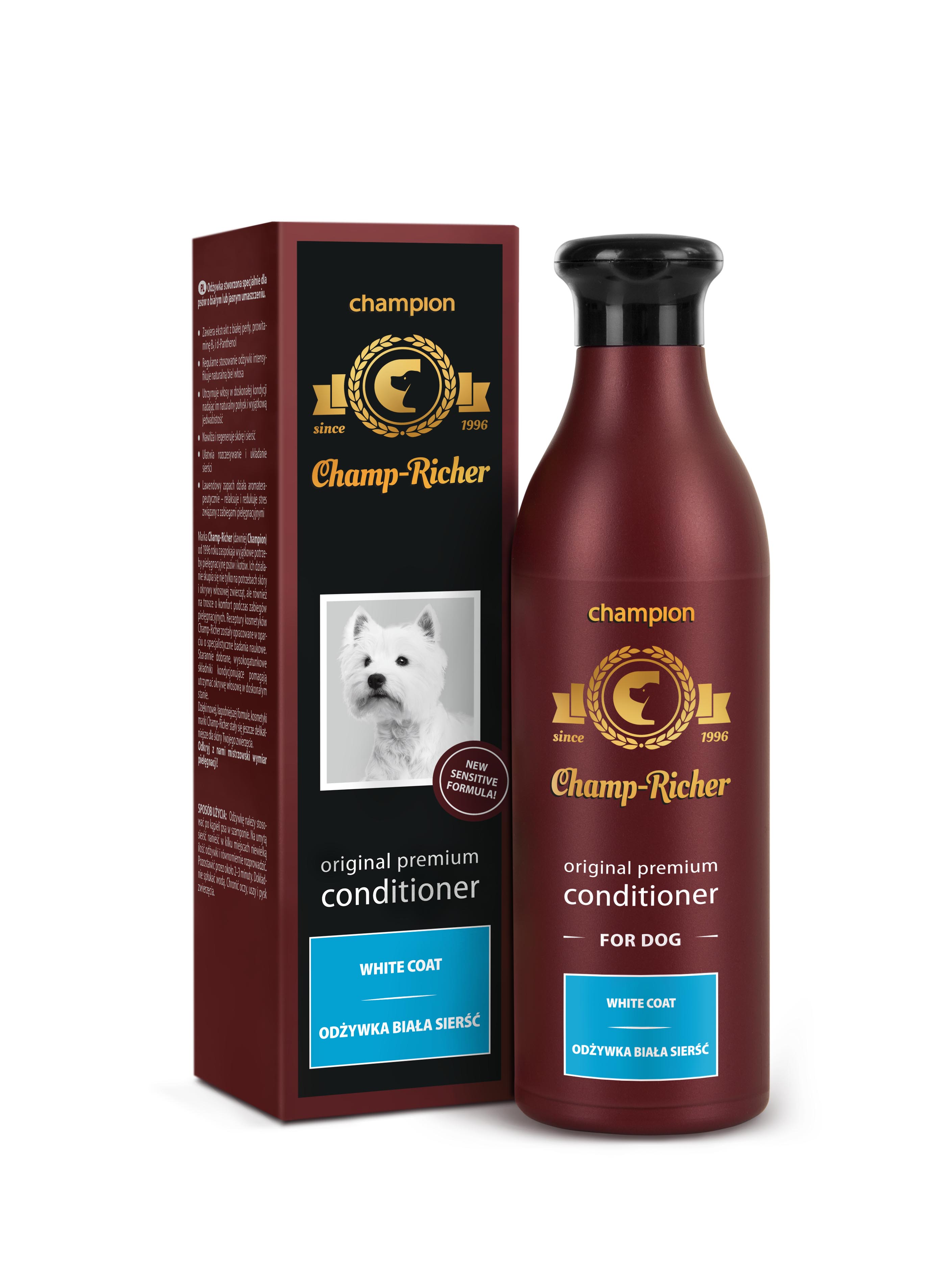 Balsam CHAMP RICHER pentru CAINI cu BLANA ALBA, 250 ml