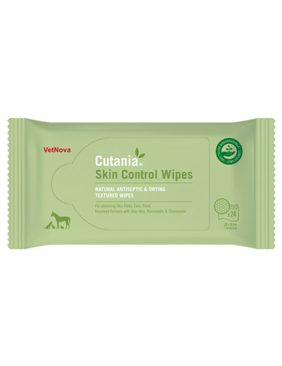 Servetele igienice degresante, cu proprietati de uscare si albire, CUTANIA Skin Control Wipes, VetNova, 24 servetele