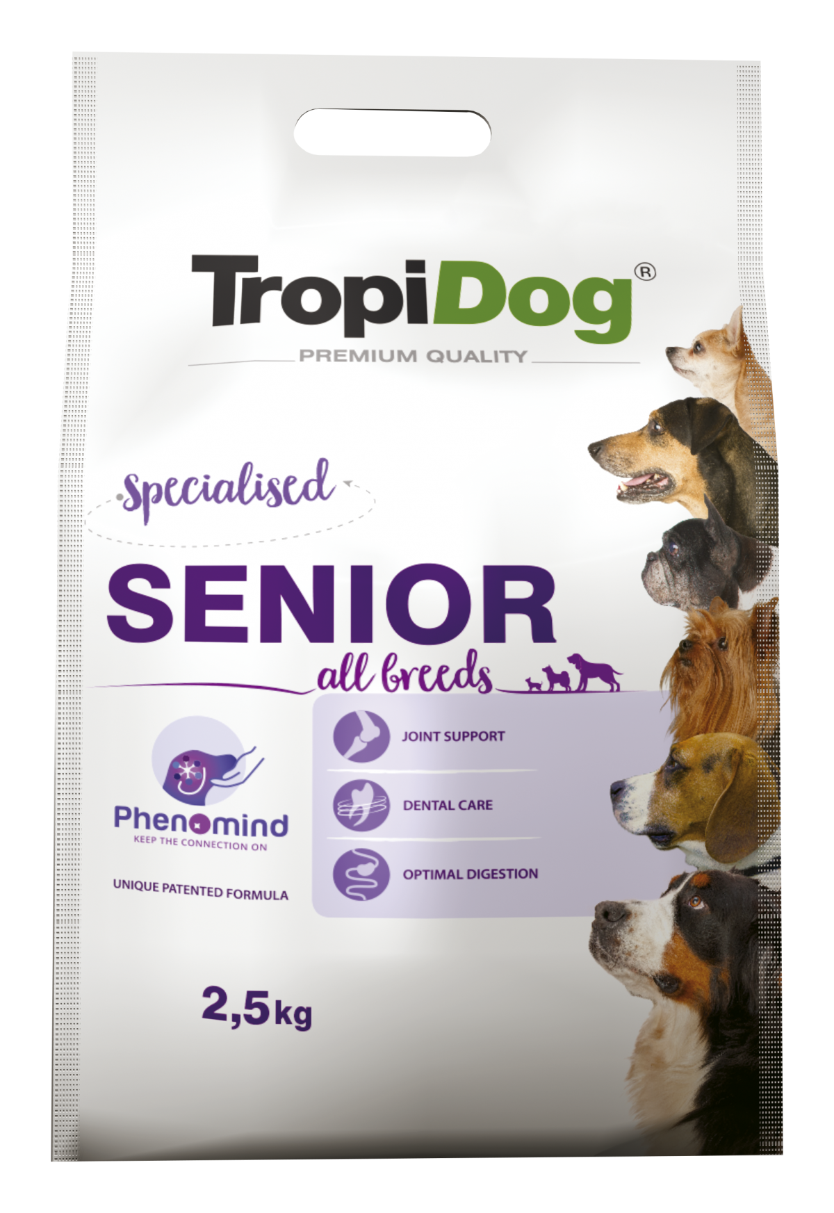 Hrana uscata pentru caini TropiDog,Premium SENIOR, 2.5kg