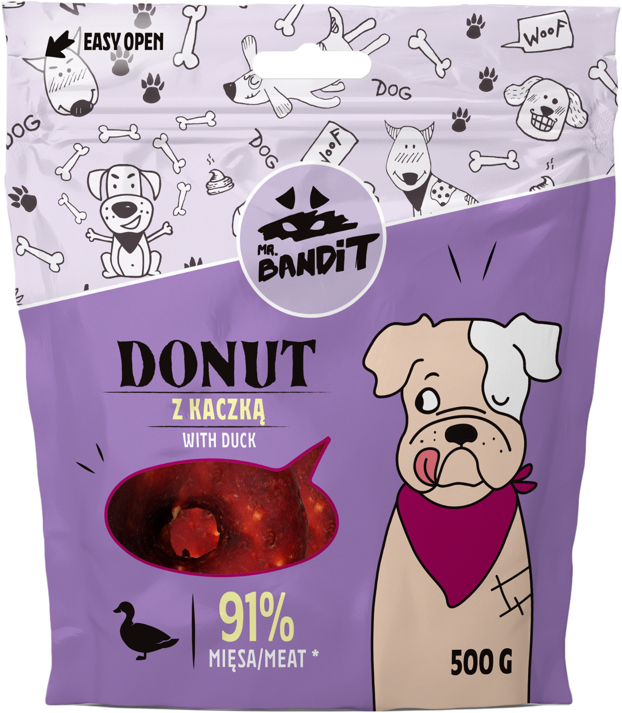 Recompense pentru caini Mr. Bandit Donut, rata, 500g