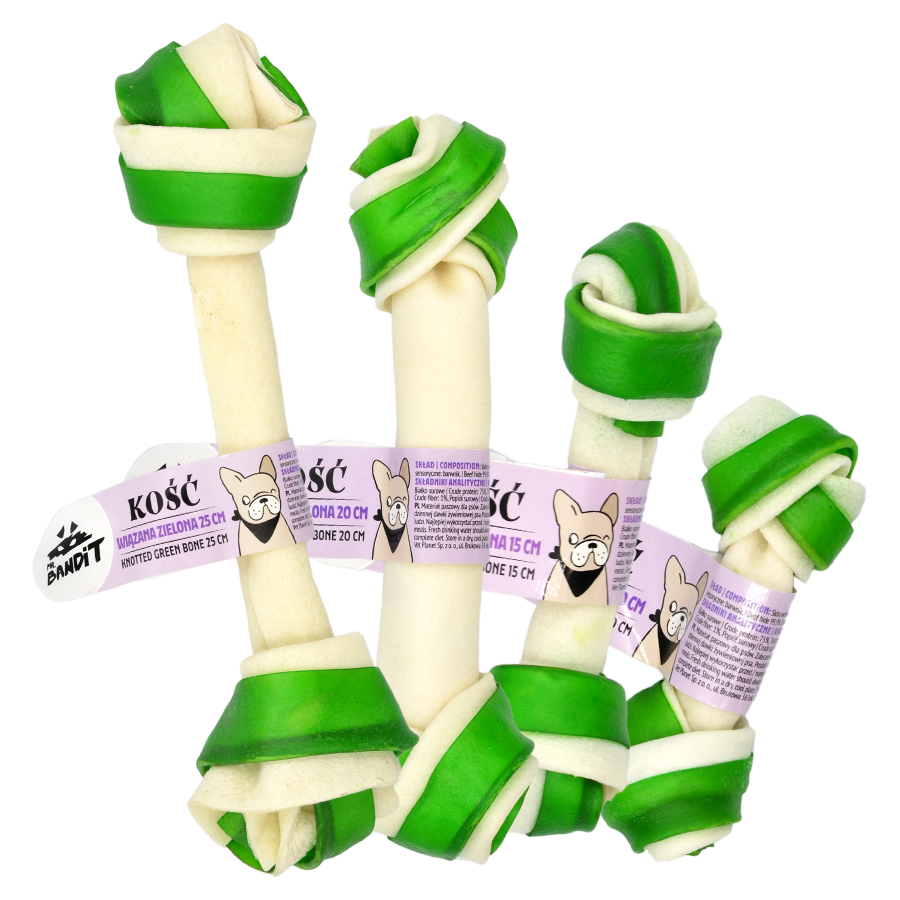 Recompense pentru caini Mr. Bandit, os inodat, 25cm, verde