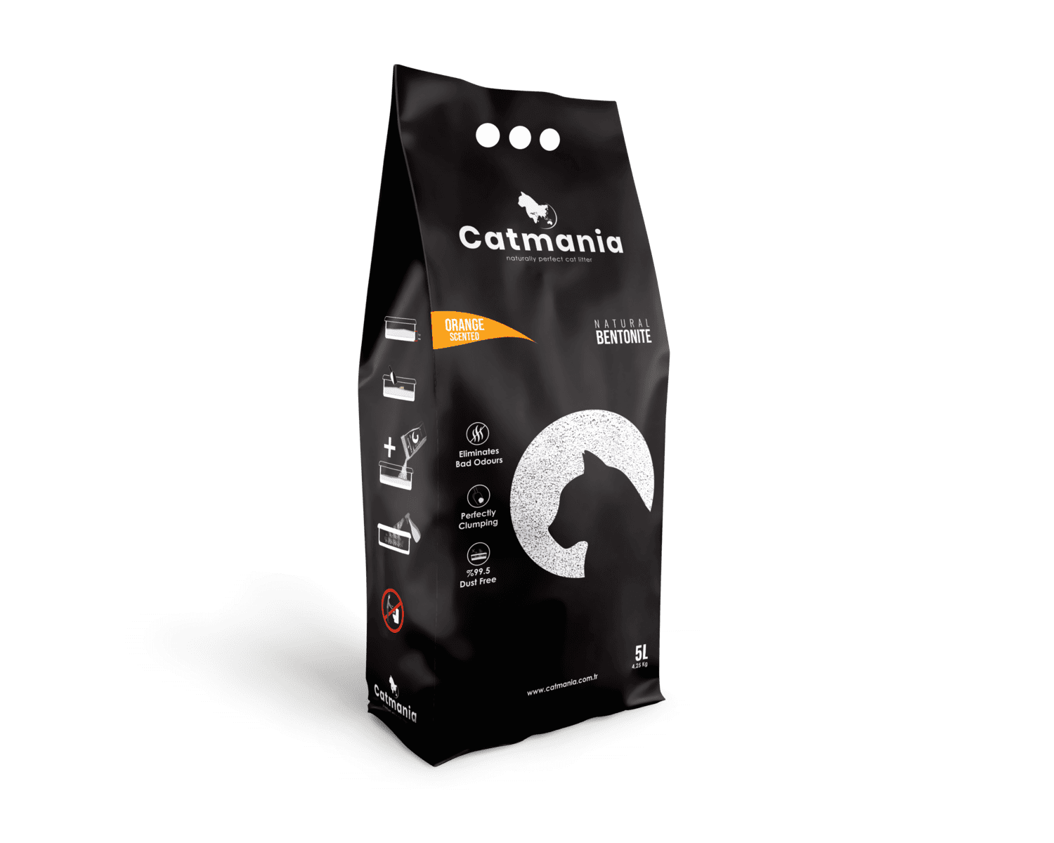 Nisip pentru litiera BENTONITA CATMANIA, ORANGE, 5L