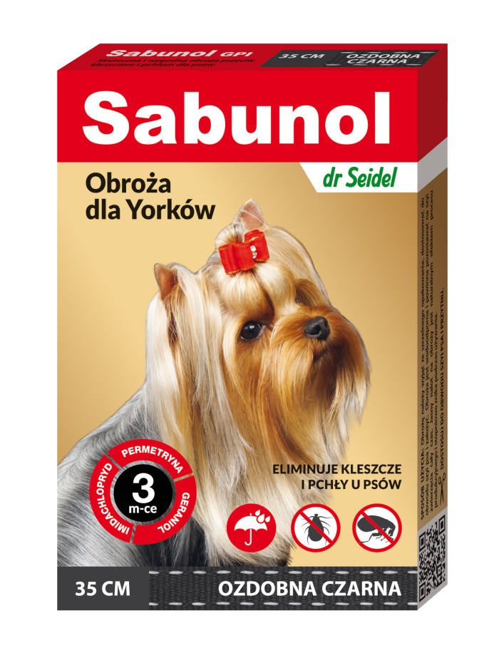 Zgarda antiparazitara caini, SABUNOL DOG GPI, 2-10 kg, negru, 35 cm