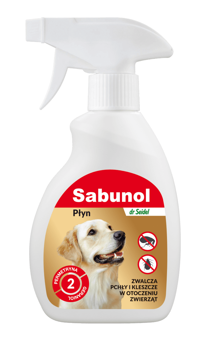 Soluție pentru câini, împotriva puricilor și căpușelor, SABUNOL DOG, LICHID 250 ML