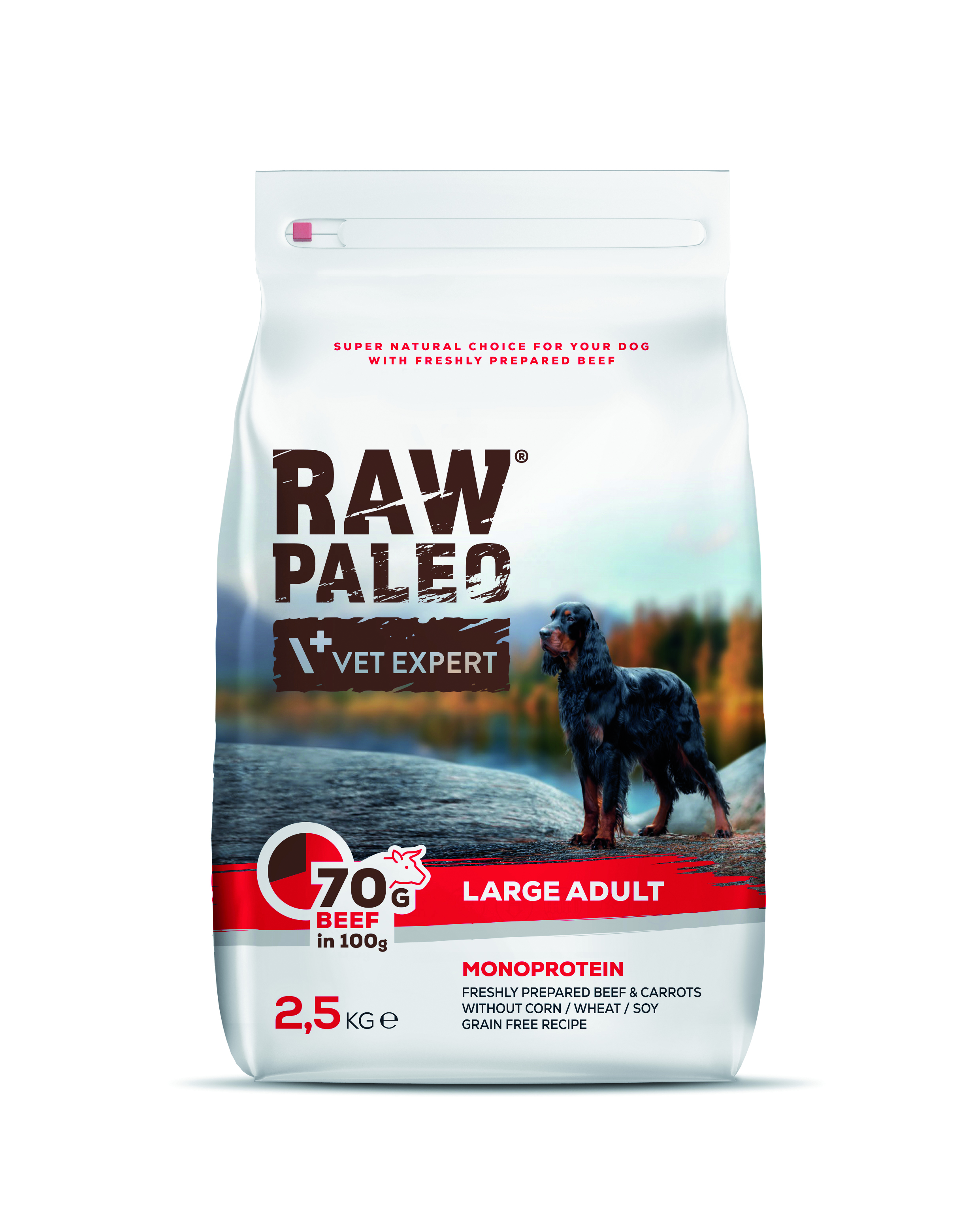 Hrana uscata, RAW PALEO VITA, adult, rase mari, 2.5 kg